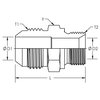 World Wide Fittings Male JIC to Male Metric Straight Adapter 7005X08X22